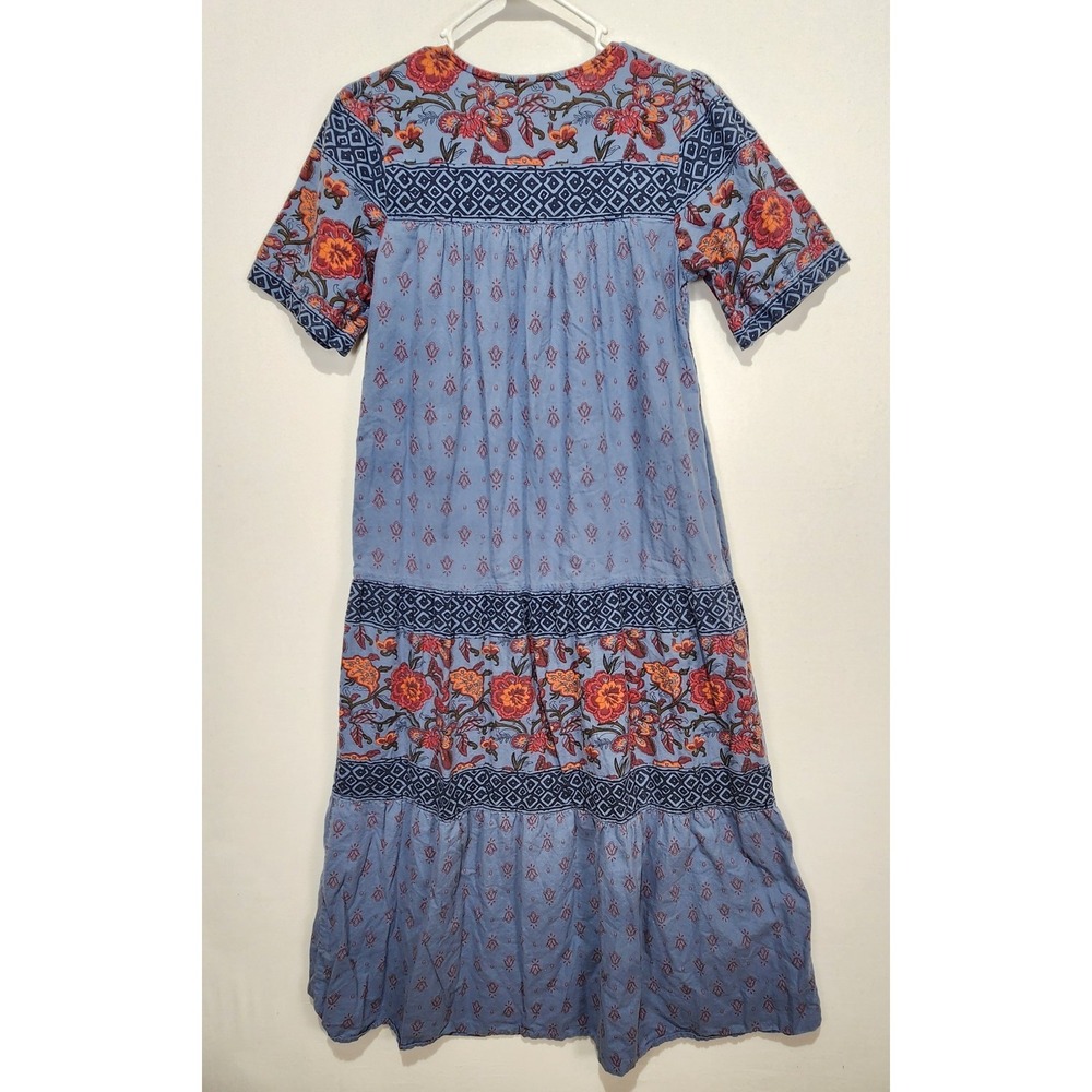 The Vermont Country Store Women's Western Wear Floral Dress Blue Size XS - Picture 7 of 7